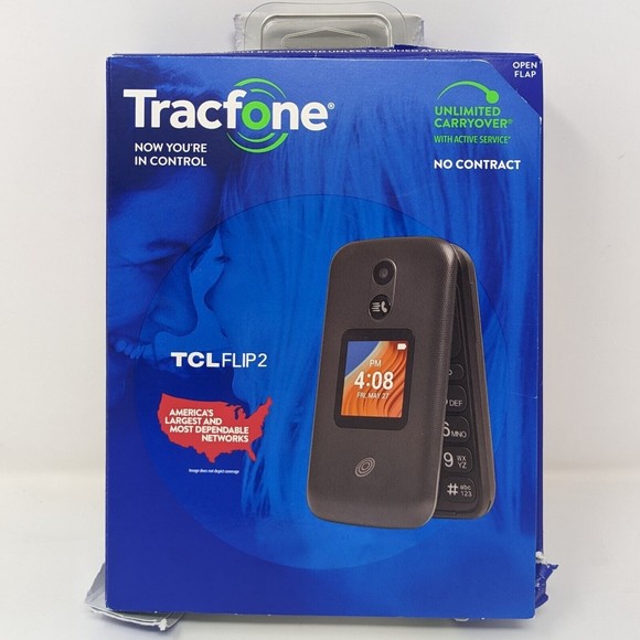 TCL Cell Phones & Accessories Tracfone Tcl Flip 2 8gb Black Prepaid